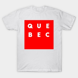 Quebec | Red square, white letters | Canada T-Shirt